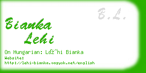 bianka lehi business card